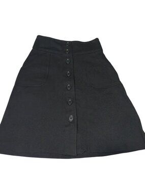 Banana Republic Button-Up Skirt, Black, above-the-knee, Size 4
